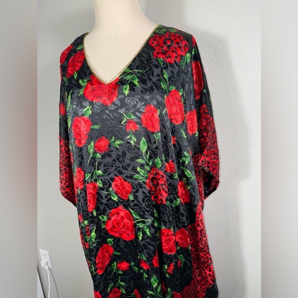 Gold Coast OS Fits Most -Caftan dress NWT  red-black - Picture 3 of 10